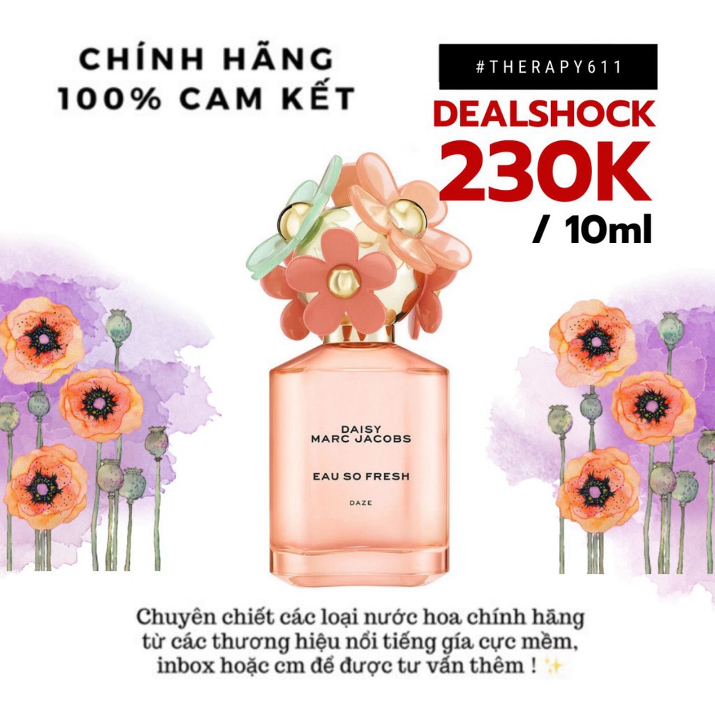 HÀNG CAO CẤP -  [𝗦𝗔𝗟𝗘]..::✨Nước hoa nữ Marc Jacobs Daisy Eau So Fresh Daze 5ml/10ml/20ml  - Hàng Cao Cấp