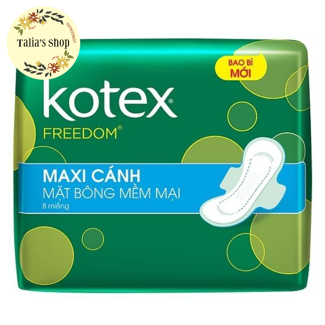 Băng vệ sinh Kotex Freedom Maxi cánh 8 miếng