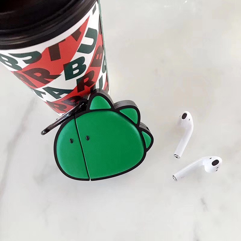 Ốp lưng silicon hình khủng long xinh xắn dành cho Apple Airpods Funny AirPods Pro Case AirPods 1 and 2 Green Casing