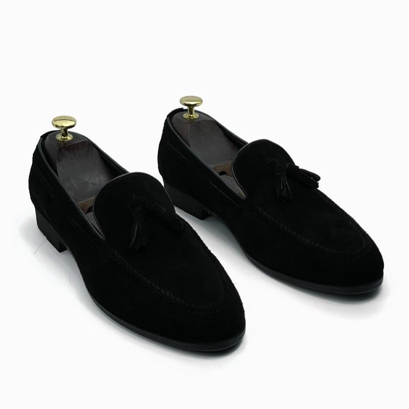 Giày lười da lộn nam ERMAND da bê bảo hành 12 tháng kiểu dáng Tasseled Loafer - T406