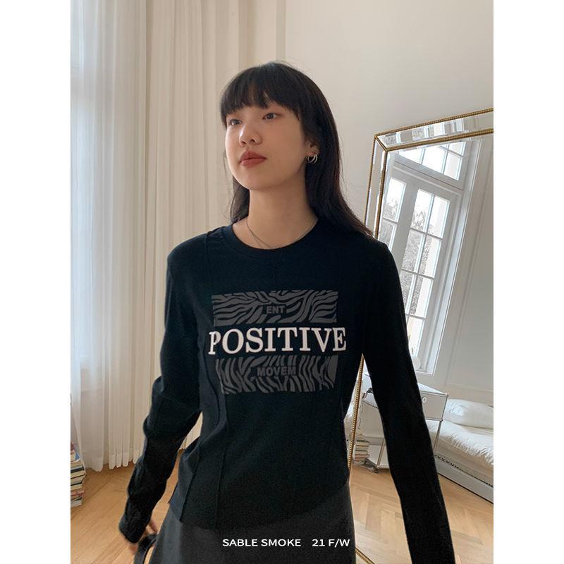 Áo Thun Tay Dài Bằng Cotton Nguyên Chất Thiết Kế Độc Đáo Dành Cho Nữ