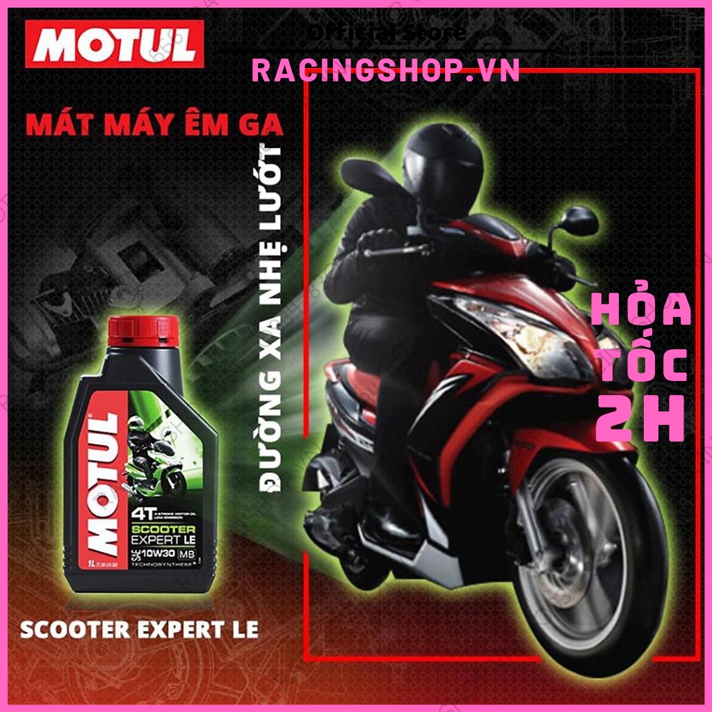 Nhớt xe tay ga Motul Scooter 10W40 LE 800 ml Gear Oil 80W90 120ml nhớt hộp số Vario Vision Nouvo SH Lead RACINGSHOPVN