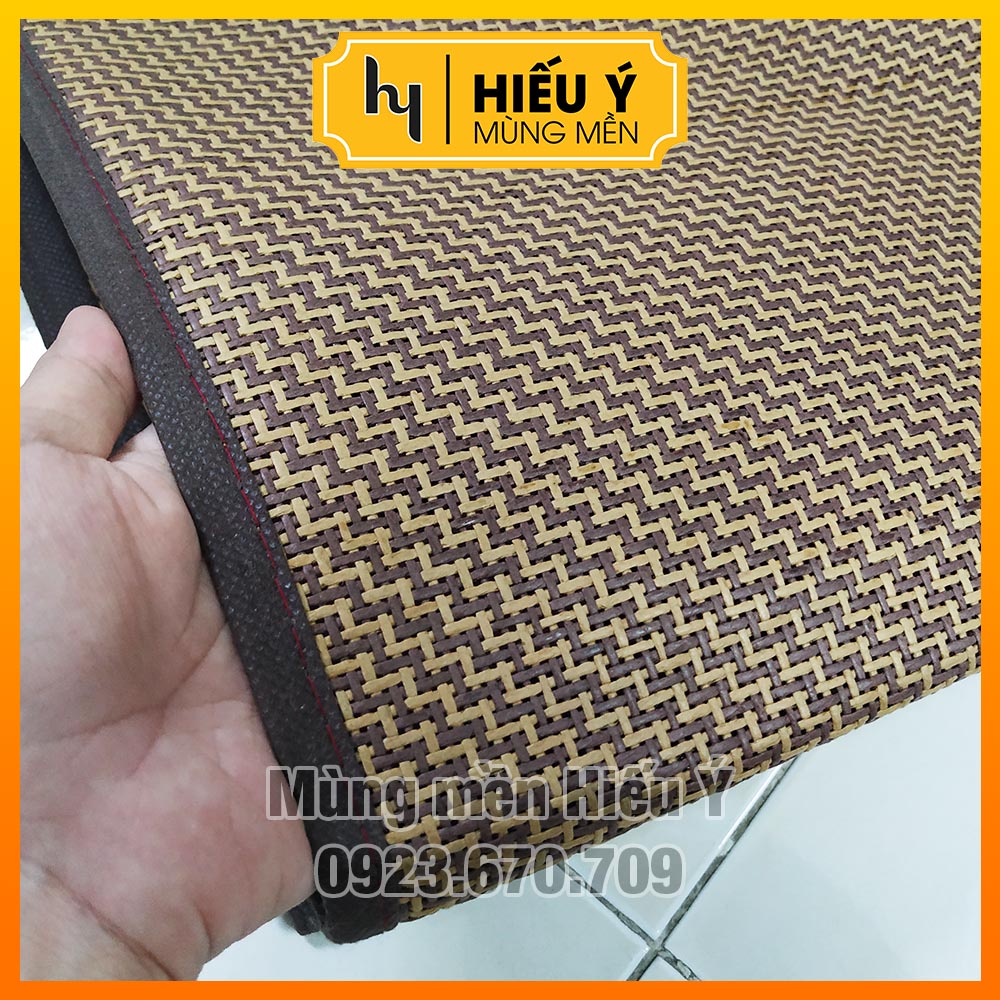 Chiếu điều hòa sợi mây nâu 1m6x2m dày dặn - ẢNH THẬT | Mùng mền Hiếu Ý