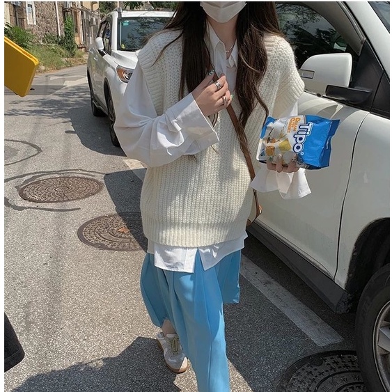 Áo Sweater Dệt Kim Cổ Chữ V Thời Trang Mùa Thu Cho Nữ 77