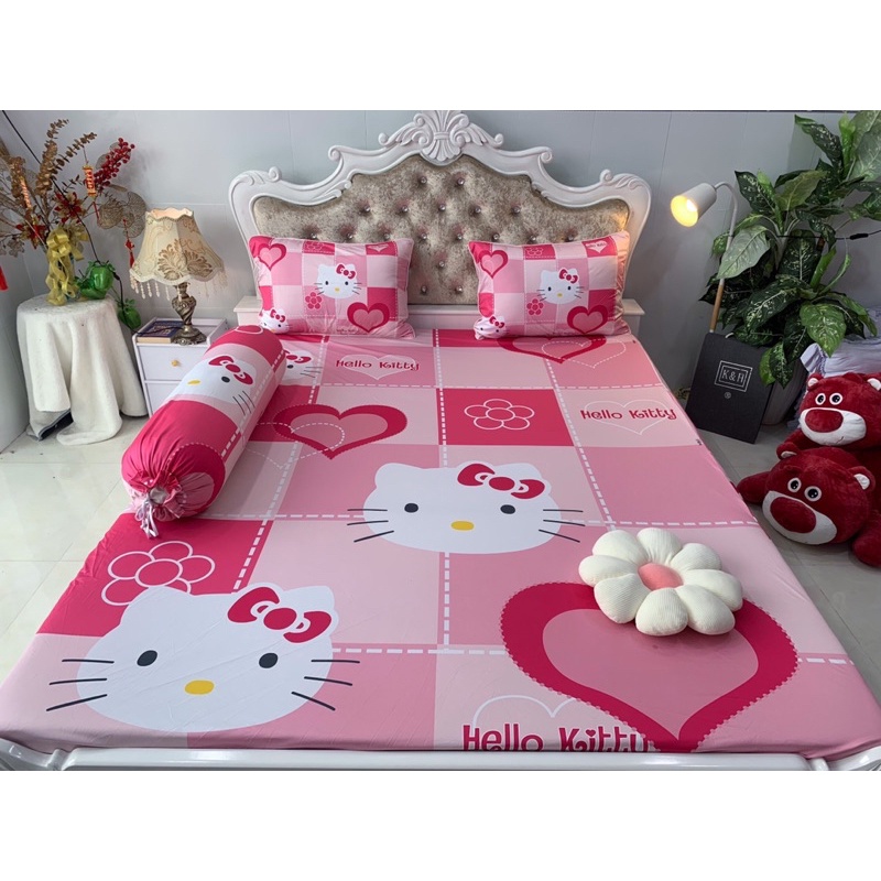 Ga gối thun lạnh 5D cao cấp mẫu kitty