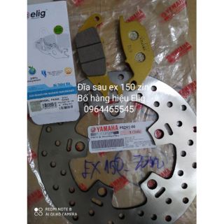 ĐĨA THẮNG_Combo đĩa thắng sau ex 150 zin + bố thắng hàng chính hiệu Elig chất lượng chuẩn 100%