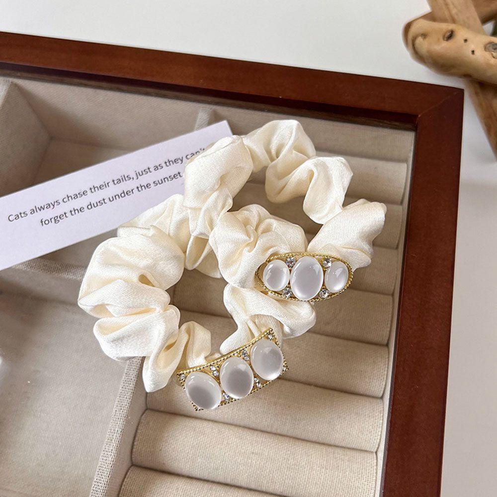 Dây Buộc Tóc Vải Satin Co Giãn Hình Mắt Mèo Dễ Thương Cho Bạn Gái|Dây Cột Tóc Thiết Kế Xinh Xắn Thời Trang Cho Nữ