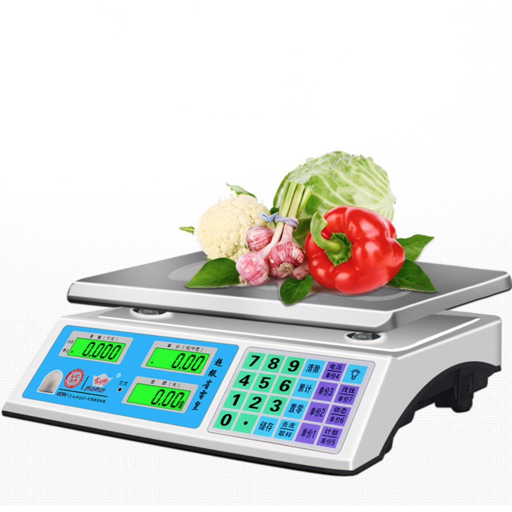 Cân điện tử để bàn cho nhà bếp 100gr - 30kg có 3 màn hình LCD hiển thị - HanruiOffical