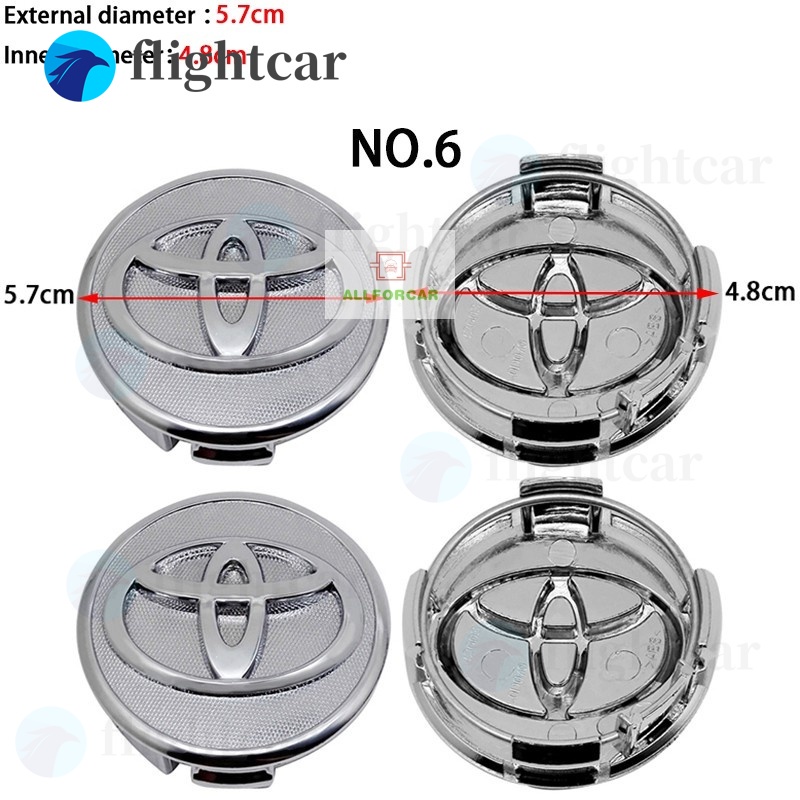 Set 4 Nắp Đậy Trục Bánh Xe 57mm 58mm 62mm 63mm Cho Toyota Avanza Innova Revo Estimate Corolla Camry Yaris Altis Vios