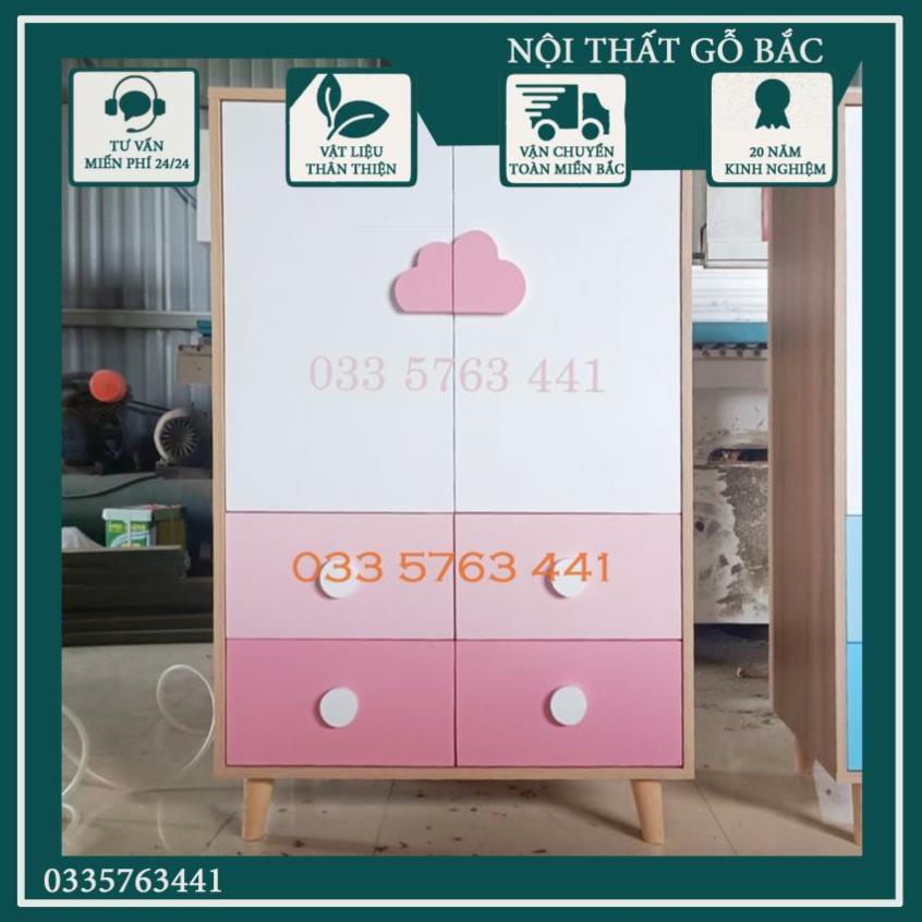 Tủ quần áo cho bé gỗ MDF phủ melamine chống nước kích thước 120x80cm inbox chọn màu và kích thước