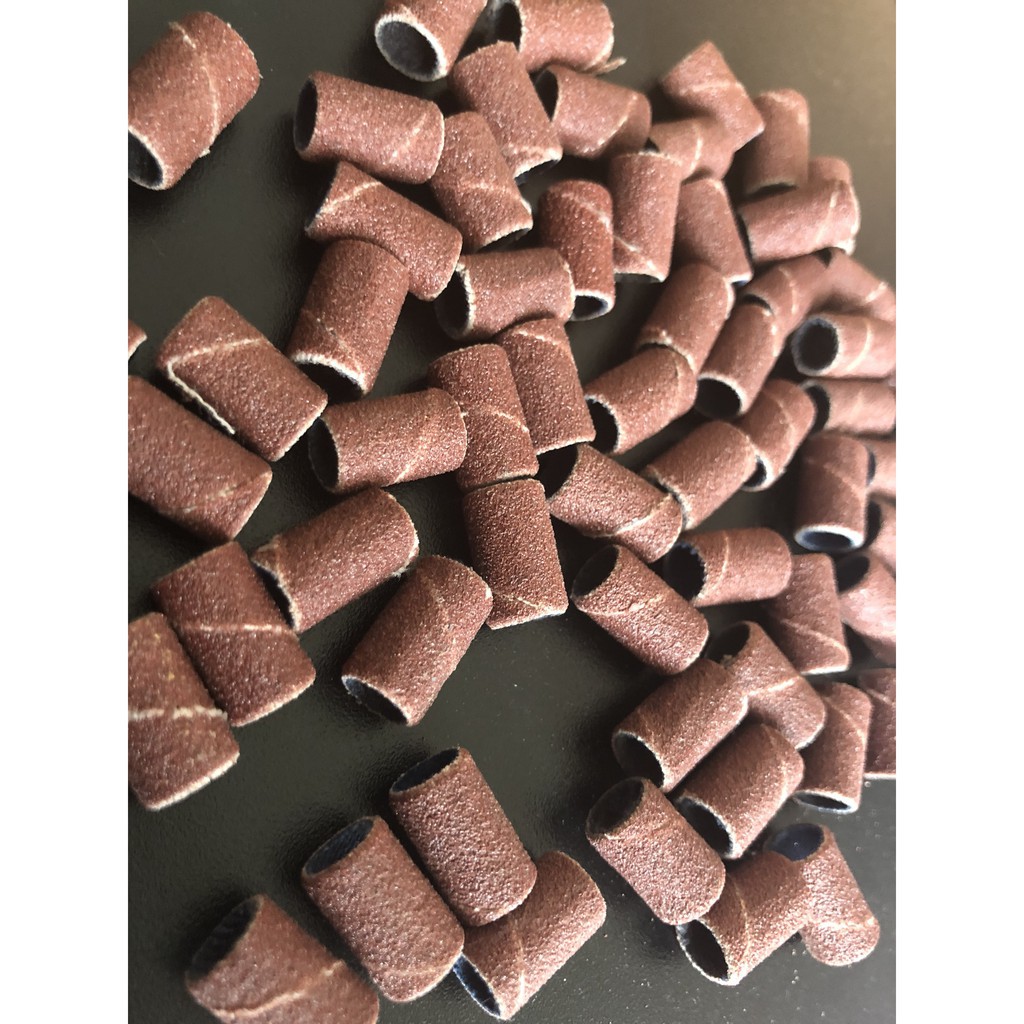 Trục gắn đầu nhám giấy màu nâu, đầu nhám móng