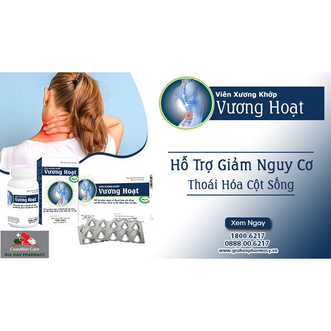 Viên xương khớp Vương Hoạt  -hỗ trợ thoái hóa cột sống, gai cột sống, thoát vị đĩa đệm, đau gay