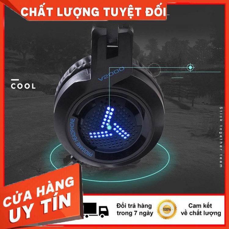 HÀNG CAO CẤP -  [ SIÊU PHẨM ] - Tai Nghe Không Dây Gaming V2000 - Có Đèn LED, Cực Phong Cách Cho Các Game Thủ  - Hàng Ca