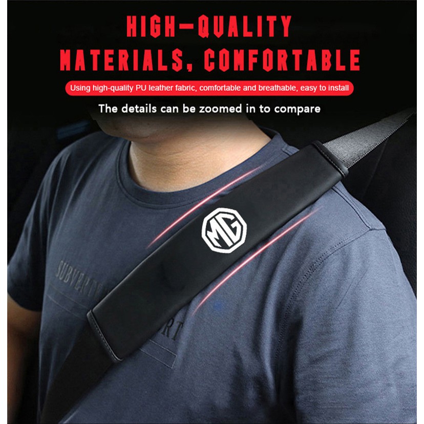 Set 2 Vỏ Bọc Đệm Vai Gắn Dây Đai An Toàn Cho Xe Hơi mg 3 Mg5 Mg6 Mg7 mg Zs mg Zr