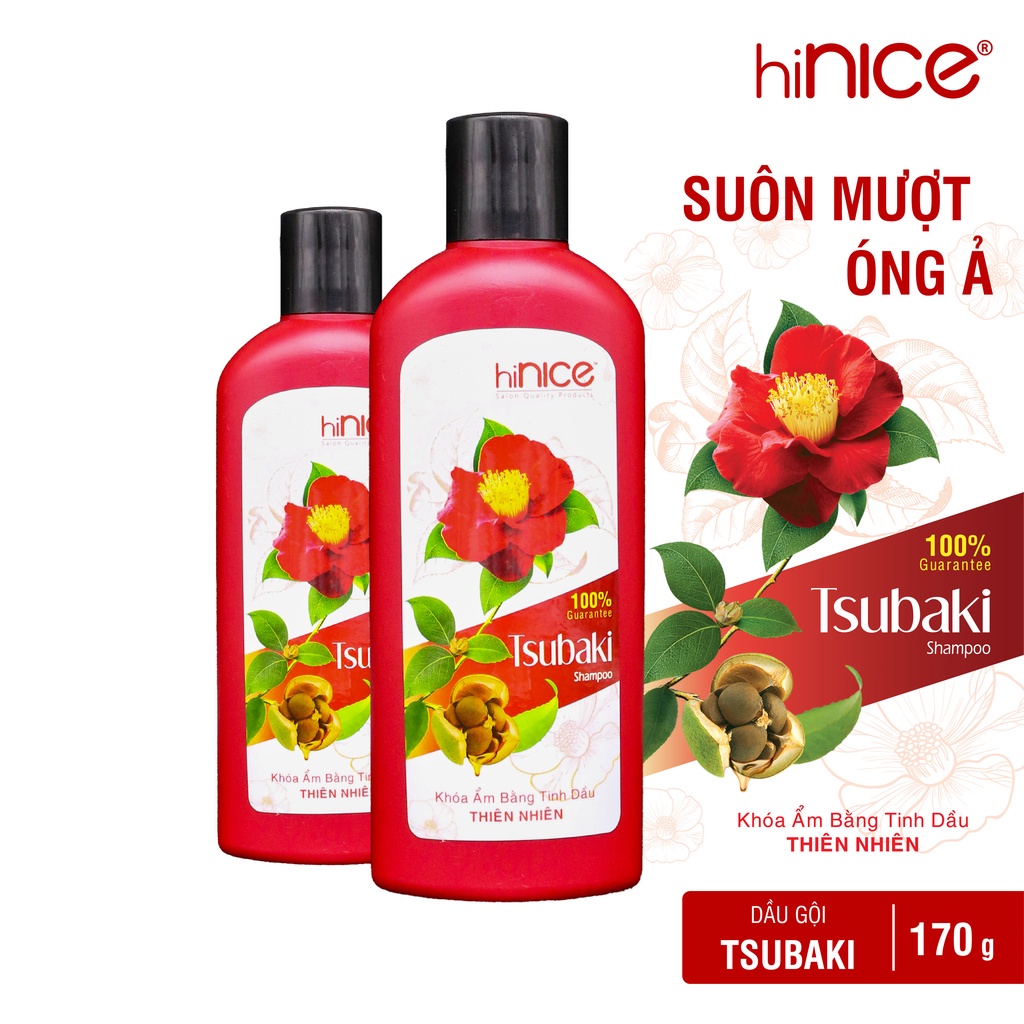 Dầu gội Dưỡng Ẩm hiNICE Tsubaki hương Hoa Trà Đỏ 170g