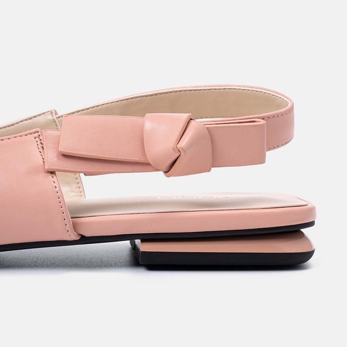 Giày Búp Bê Nữ Thời Trang 3cm JUNO Slingback Thắt Nơ Trang Trí BB03074