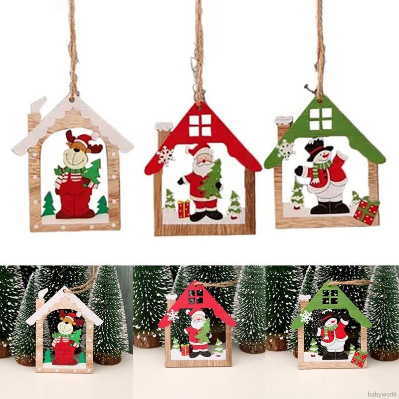 Christmas Tree hanging Pendant Wooden Hollow Pendant Christmas party Festival Decorations