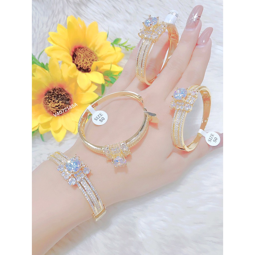 Vòng tay nữ UHA, lắc tay bền màu thiết kế cao cấp sáng lấp lánh