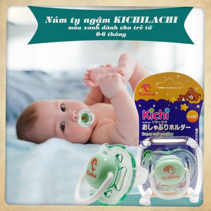 Núm Vú giả Cho Bé Kichilachi, ti giả cho bé 100% Silicone Cao Cấp, siêu mềm, không chứa BPA an toàn cho bé Châu Shop