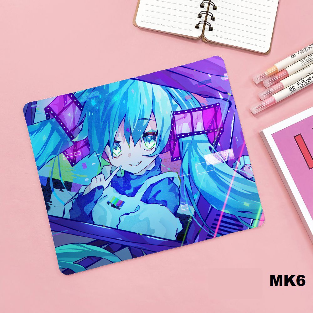 Lót chuột- Hatsune Miku- khổ 21x24x3 bo viền