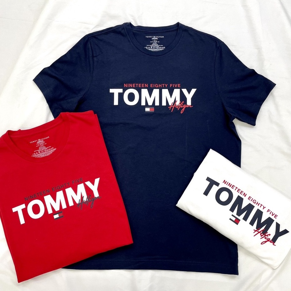 Áo Thun Cổ Tròn In Chữ Logo Tom-my Size S-5XL