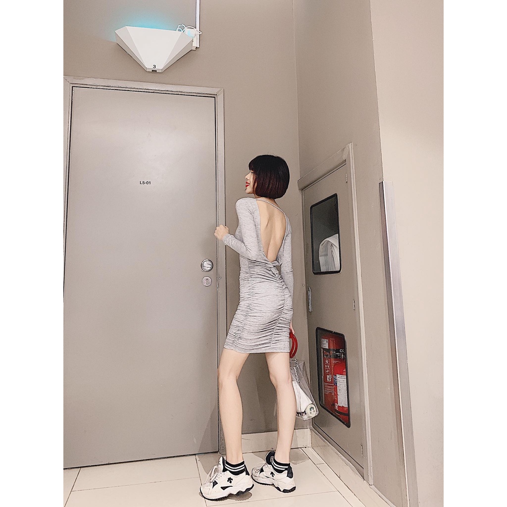 Đầm Body Tay Dài Hở Lưng Tinh Tế Mẫu Mới