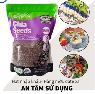 [HÀNG CHÍNH HÃNG] 1kg HẠT CHIA TÍM ABSOLUTE ORGANIC NHẬP KHẨU ÚC