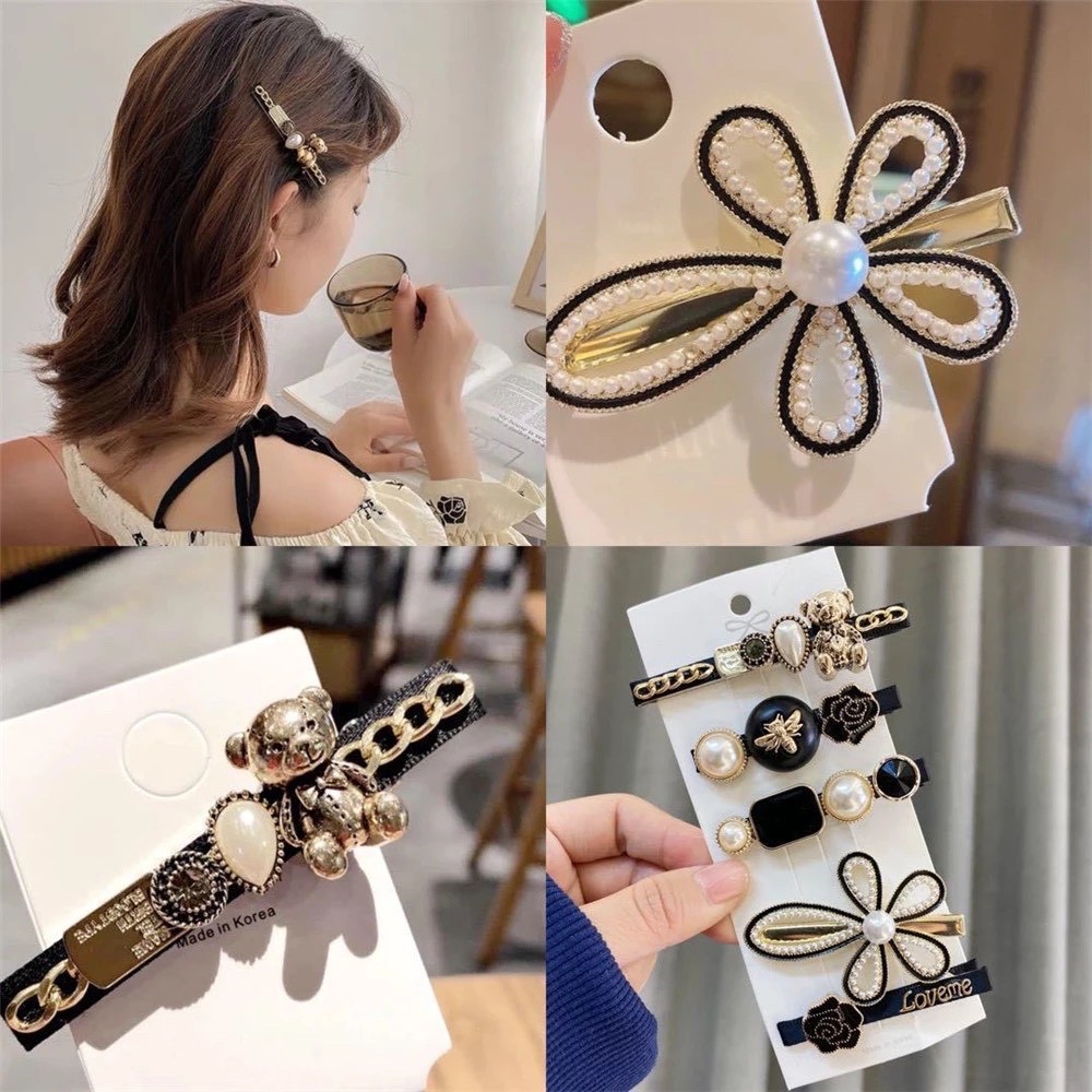 Kẹp tóc mái ngọc trai phong cách Hàn Quốc nhiều kiểu Hanlly Fashion Thời Trang KT3