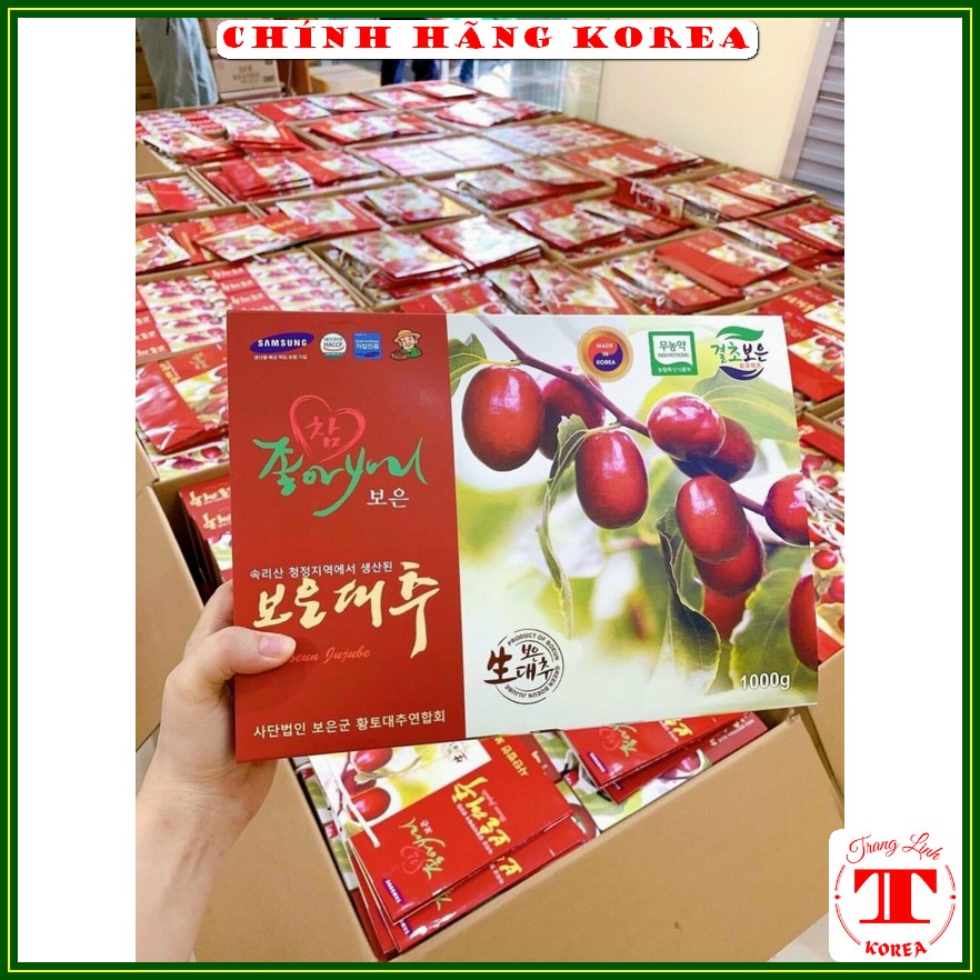 Táo đỏ sấy khô hàn quốc chính hãng, hộp 1kg - tranglinh