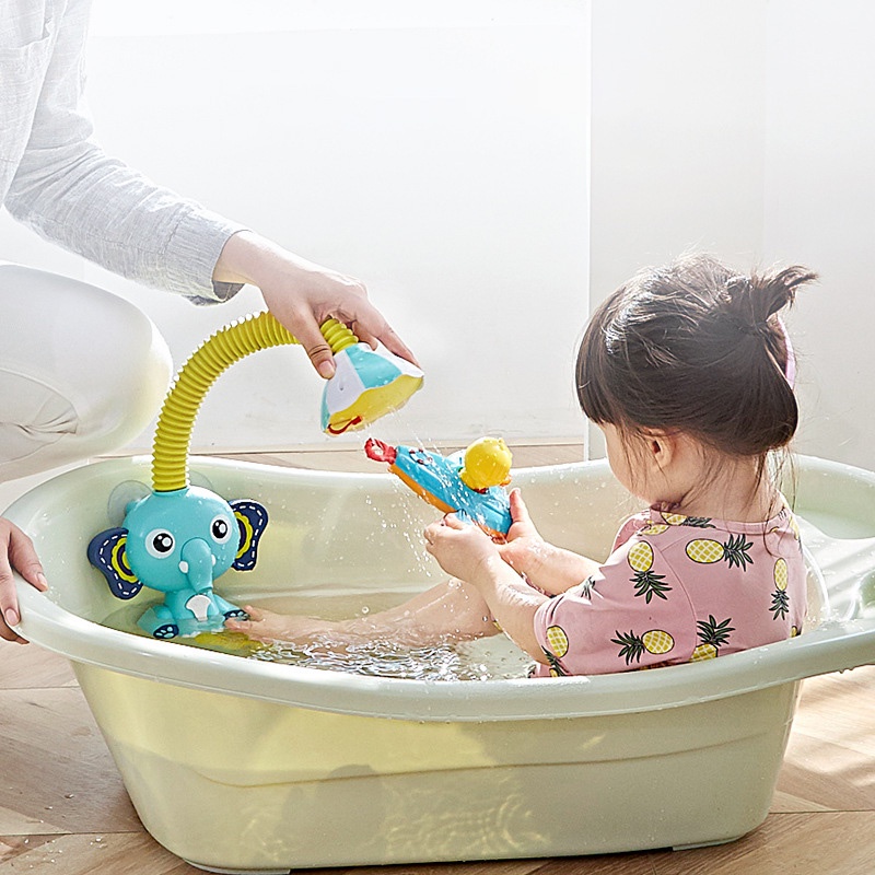 Đồ Chơi Nhà Tắm Hình Chú Voi Hoạt Hình Xoay 360 Độ Cho Bé° Vòi Sen Điện Chống Thấm Điều Chỉnh Được Dành Cho Trẻ Nhỏ