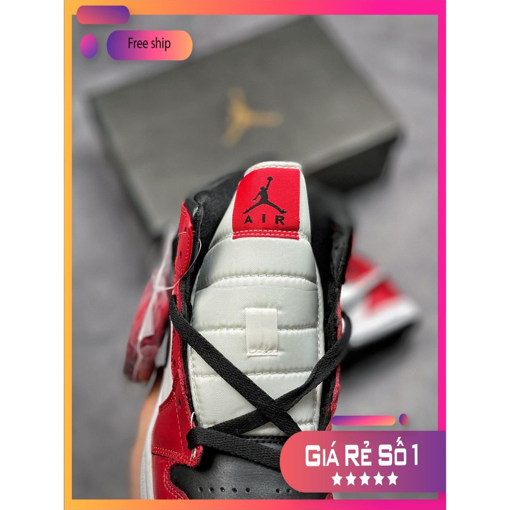 (FULL BOX + QUÀ TẶNG) Giày thể thao Air Jordan 1 Mid Chicago Toe cao cổ siêu đẹp dành cho nam và nữ .