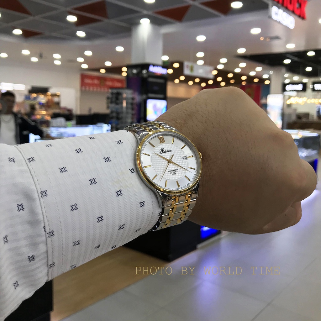 Đồng hồ nam Pafolina 5030M dây thép không gỉ , mặt kính sapphire chống xước , chống nước 5atm , bảo hành lên đến 3 năm