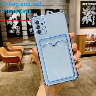 Ốp Điện Thoại Silicon Mềm Trong Suốt Có Ngăn Đựng Thẻ Cho Samsung Galaxy A13 A05 A23 A53 A33 A73 A52s A12 A52 A32 4G 5G
