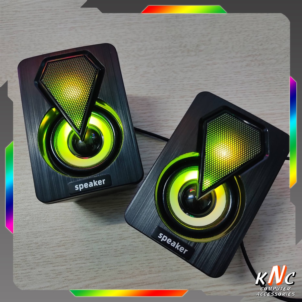 Loa Máy Tính Mini 2.0 Leerfei YST-1046 Y-9077 Led RGB Dùng Cho Máy Tính Điện Thoại