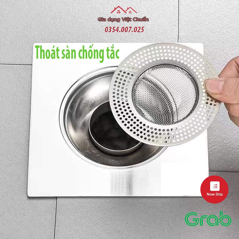 Lưới lọc rác inox dùng cho nhà tắm, nhà vệ sinh, chống tắc nghẽn, giúp thoát nước nhanh hơn GD216