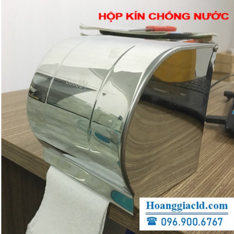 Hộp đựng giấy loại nắp kín, bề mặt INOX đánh bóng sáng đẹp, siêu bền - Chuẩn hàng loại I