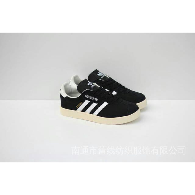 Giày Thể Thao Adidas gazhelle wk9o Màu Trắng Đen Chất Liệu Da Lộn Cao Cấp
