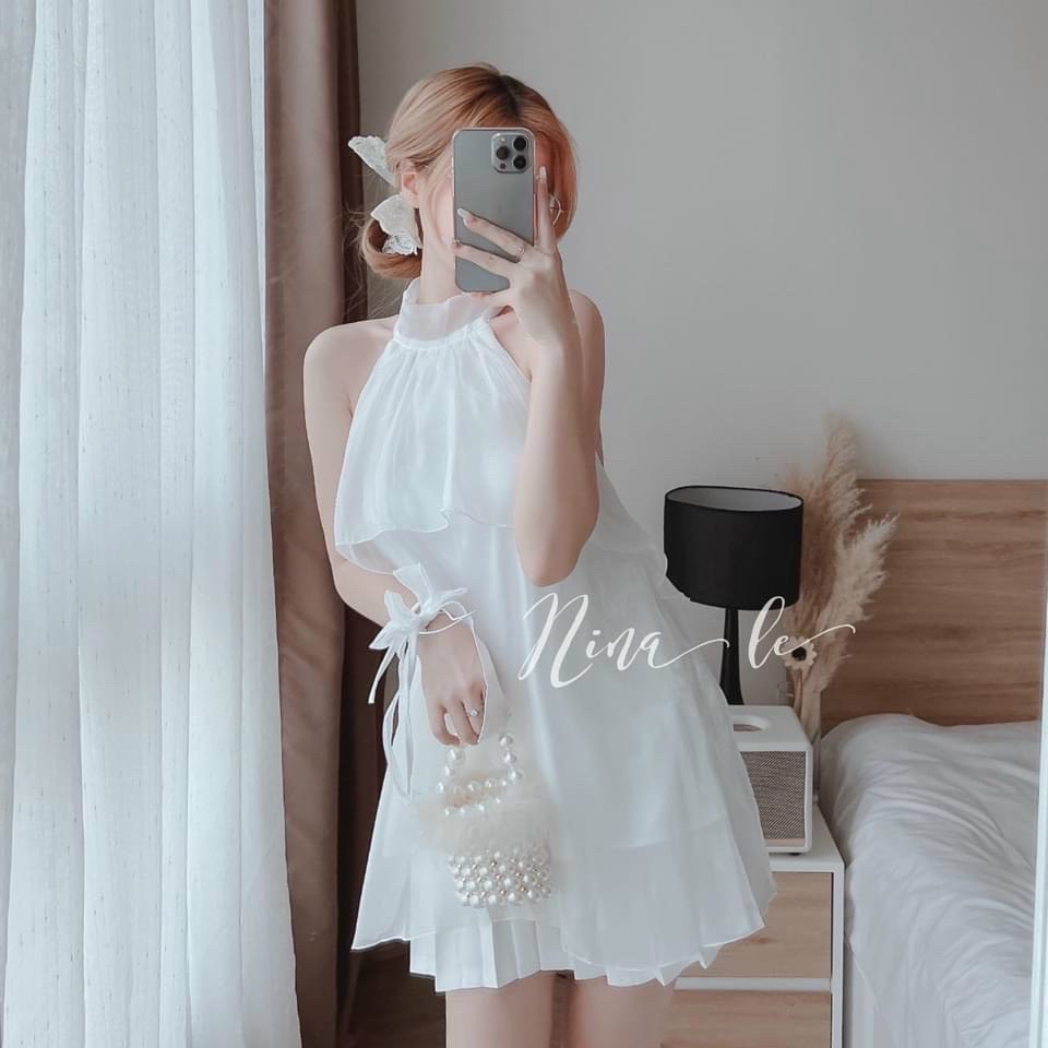 Set Bộ Nữ Áo Yếm Phối Chân Váy Phong Cách Điệu Đà Sang Chảnh Thời Trang Nữ Xm Minh Phúc