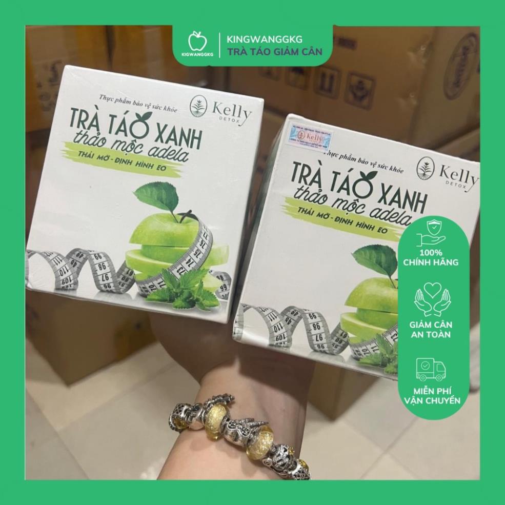 (Tặng thêm 6 gói)   2 hộp TRÀ TÁO XANH GIẢM CÂN KELLY DETOX HIỆU QUA_KINGWANGGKG