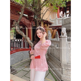 Đồ Lam Đi Chùa Bà Ba Chất Liệu Gấm