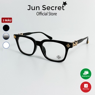 Gọng kính mắt nam nữ thời trang Jun Secret gọng vuông ôm mặt viền kính đính kim loại, hiện đại nhiều màu sắc JS thumbnail
