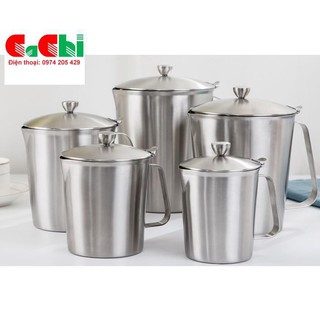 Ca inox chia vạch 500ml, 700ml, 1000ml, 1500ml có nắp