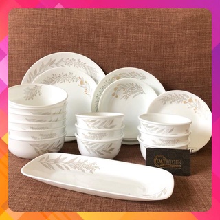 Bộ chén thủy tinh Mỹ Corelle Nguyệt Quế Silver Crown 24 món