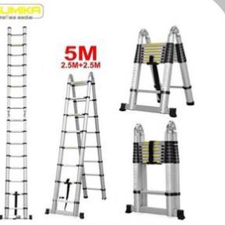 Thang nhôm rút đôi chữ a 5m sk500d new sumika - lhệ gian hàng để nhận km ạ