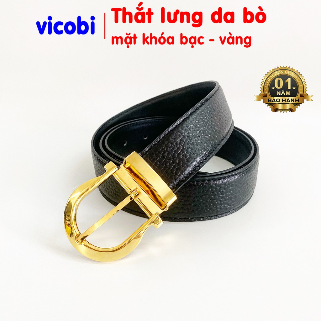 Thắt Lưng Nam Da Bò Cao Cấp Vicobi, đầu khóa dây lưng làm bằng ĐỒNG phù hợp với dây nịt 3,3cm được gia công tại Việt Nam thumbnail