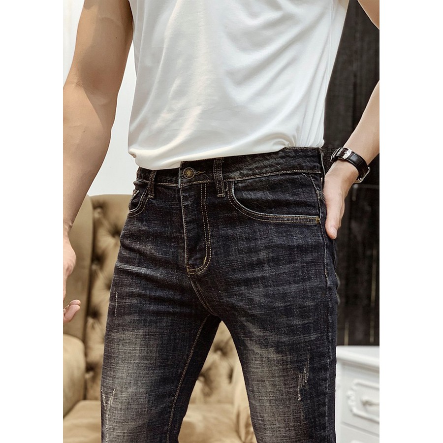 Quần Jeans Nam Đen Xước Phong Cách Hàn Quốc | BigBuy360 - bigbuy360.vn