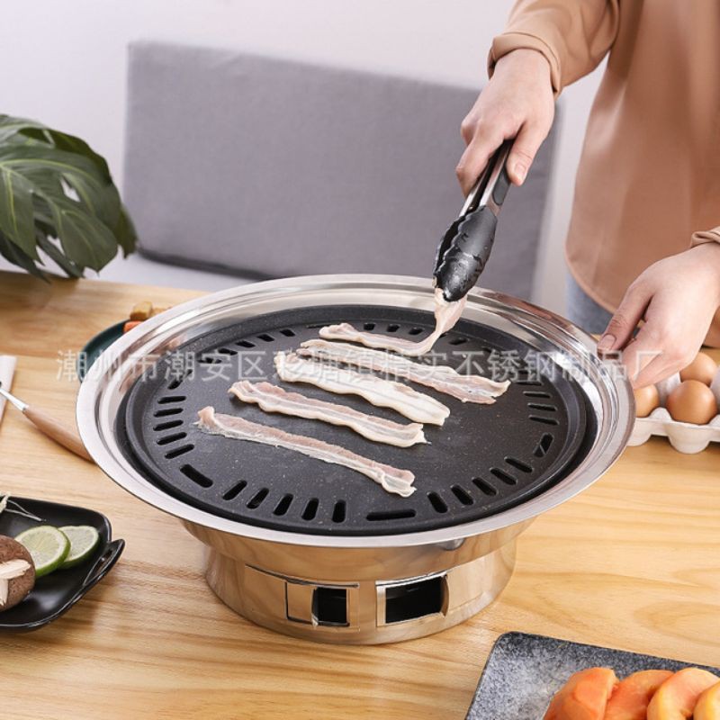 Bếp nướng  BBQ than hoa Hàn Quốc 5 món không khói chất liệu thép không gỉ