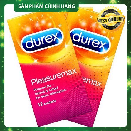 [CAM KẾT CHÍNH HÃNG] Bao cao su Durex Pleasuremax gân gai, tăng khoái cảm hộp 12 chiếc