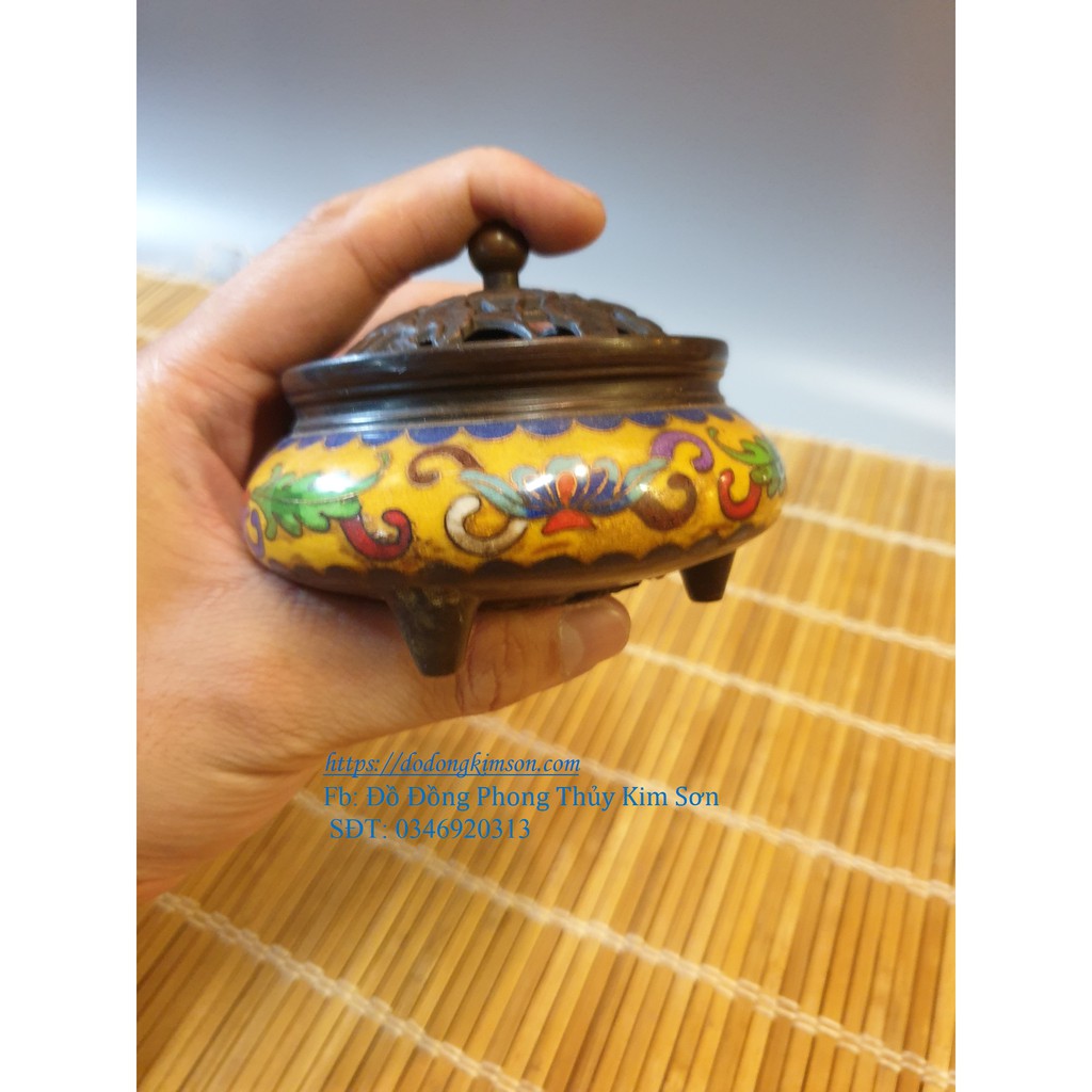 Lư xông trầm Pháp Lam Mật Tông- Đỉnh đốt nhang - Dụng cụ đốt trầm hương - Lư đồng - Đồ phong thủy thờ cung