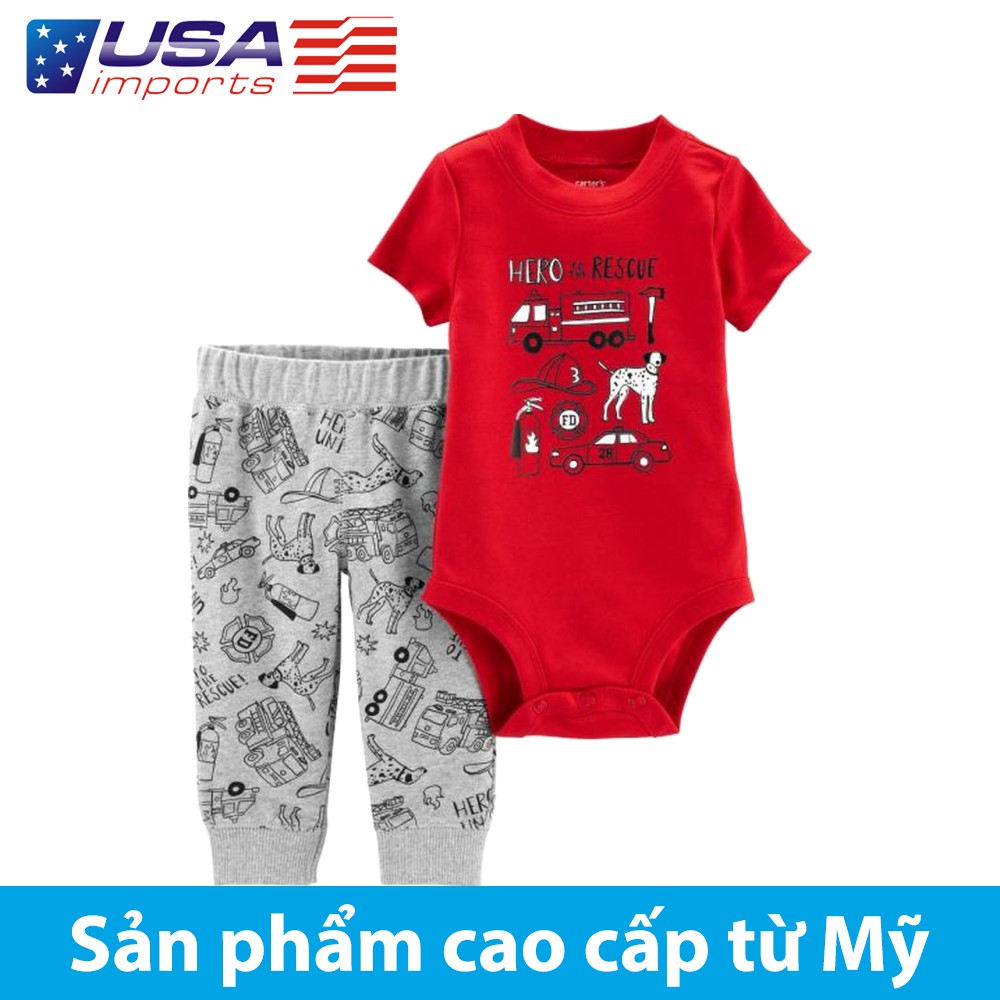 Set 2 món bodysuit kèm quần Car-tờ Auth Từ Mỹ (16917010)
